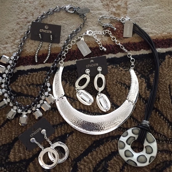 Chico's Jewelry - Chicos Black & Silver statement necklaces